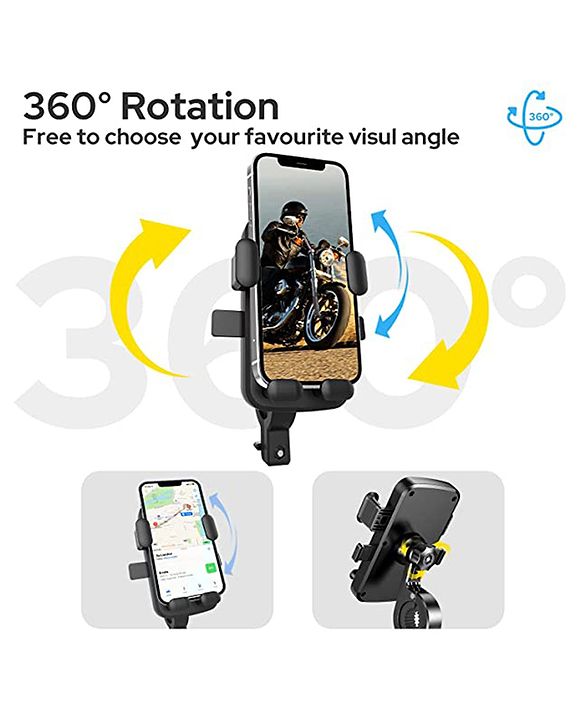 Babyhug Stroller Phone Holder - Black| Easy to Install| 360-Degree Rotatable