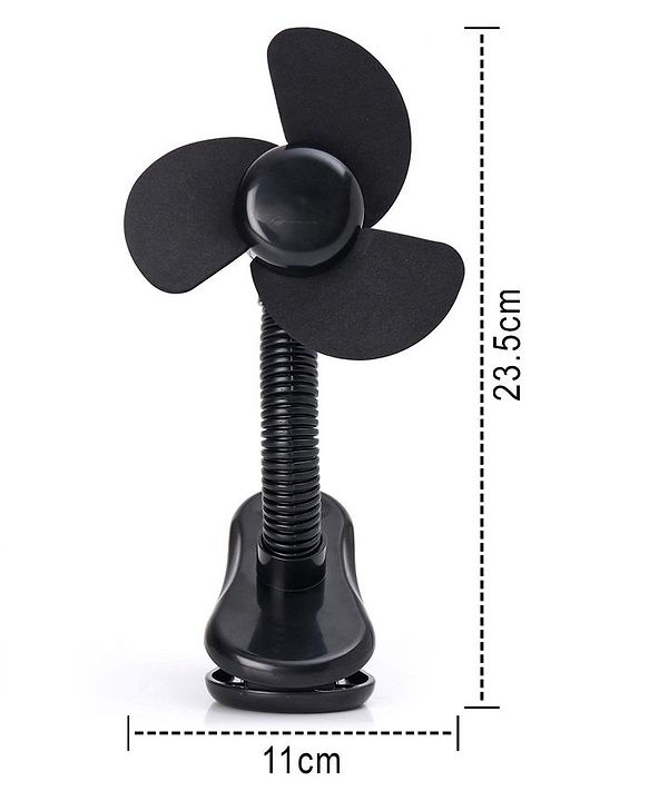 Babyhug Stroller Fan With Foam Blades - Black