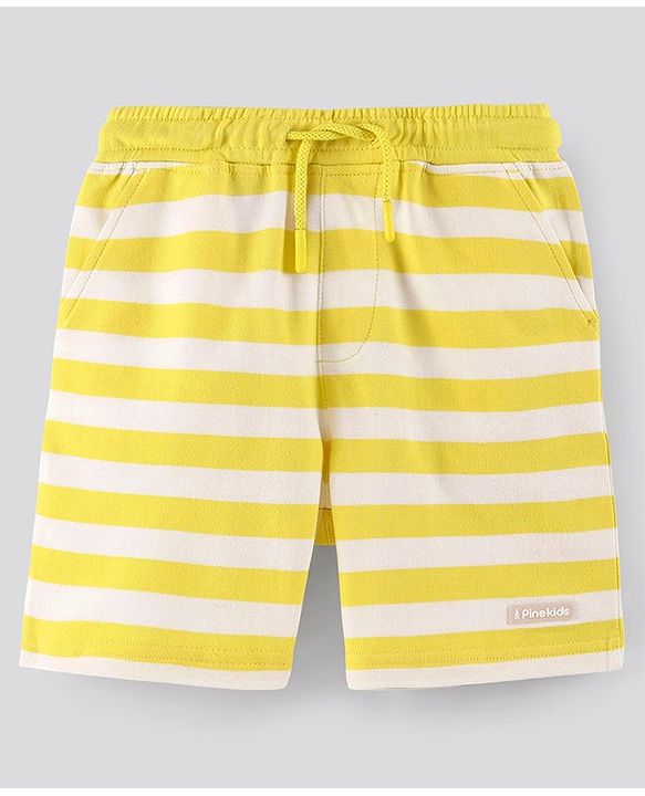 Pine Kids Bio Washed Knee Length Shorts Pack of 2 - Blue Yellow