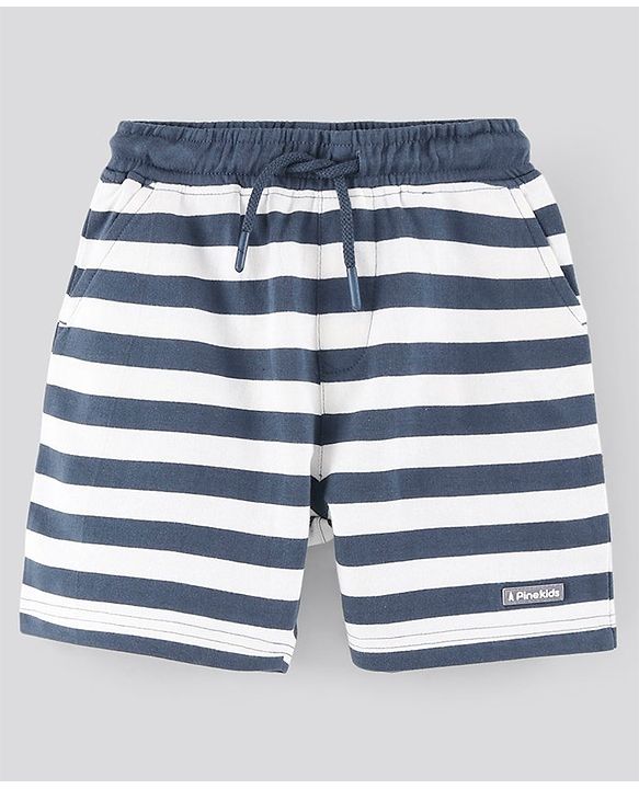 Pine Kids Biowashed Striped Shorts Pack of 2 - Orange Blue