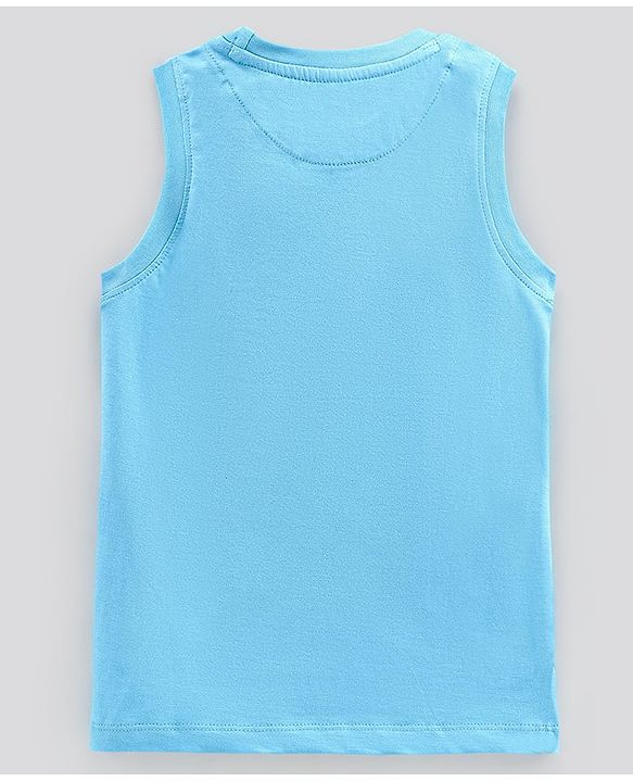 Pine Kids Sleeveless Bio Washed T-Shirt Chill Print - Blue