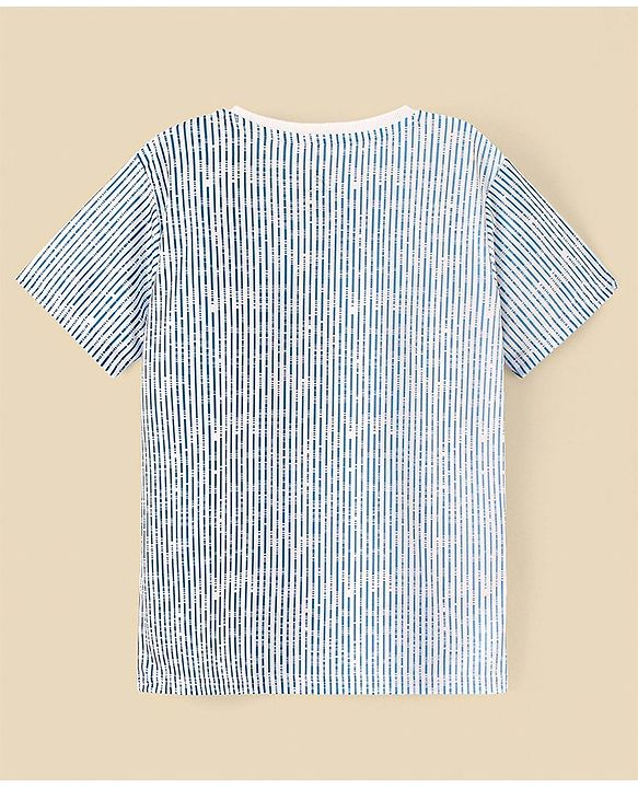 Pine Active Skin Friendly & Breathable Half Sleeves Sportswear T-Shirt- Blue & White