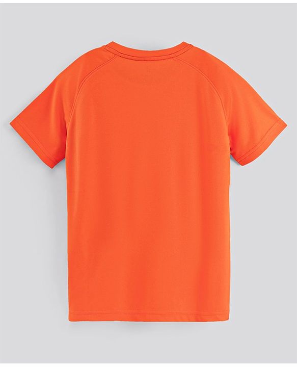 Pine Active Half Sleeves Tee Text Print - Orange