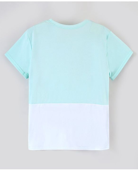Pine Active Skin Friendly & Breathable Half Sleeves T-Shirt Text Print - Blue