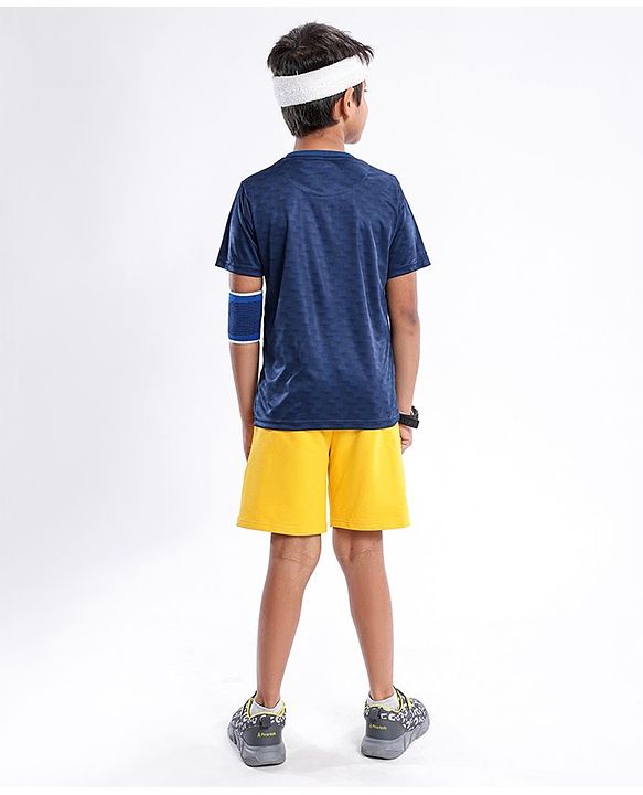 Pine Active Skin Friendly & Breathable Half Sleeves Sportswear T-Shirt - Navy Blue
