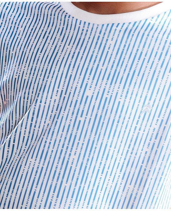 Pine Active Skin Friendly & Breathable Half Sleeves Sportswear T-Shirt- Blue & White
