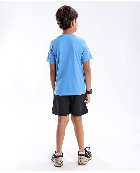 Pine Active Half Sleeves Athlete Print T Shirt - Blue
