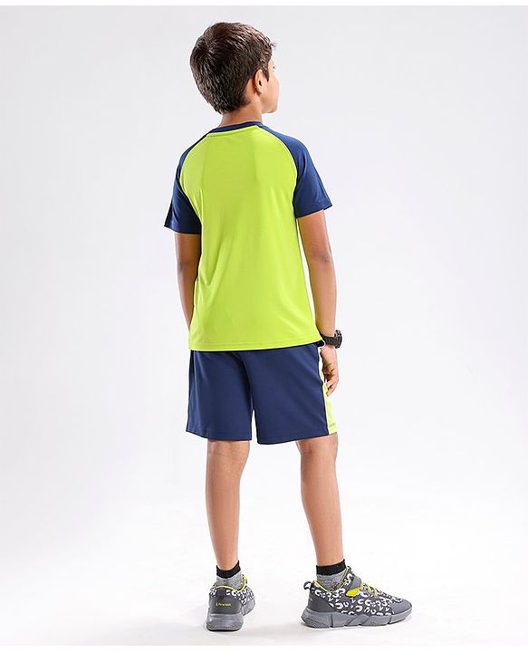 Pine Active Half Sleeves T-shirt with Text Print - Green