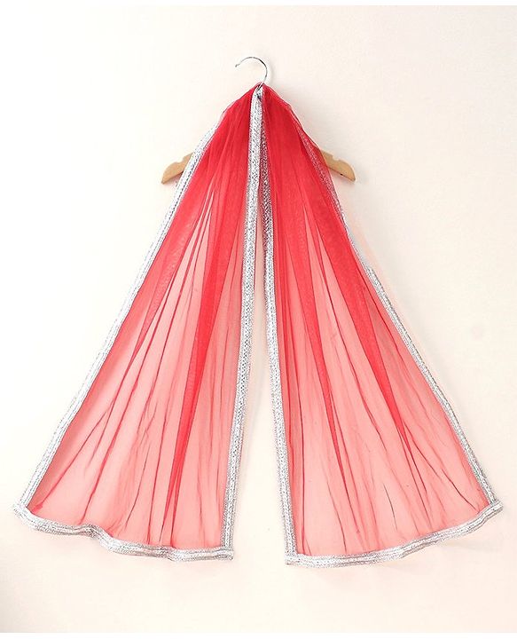 Babyhug Sleeveless Choli Lehenga & Dupatta Leaf Embroidered - Red