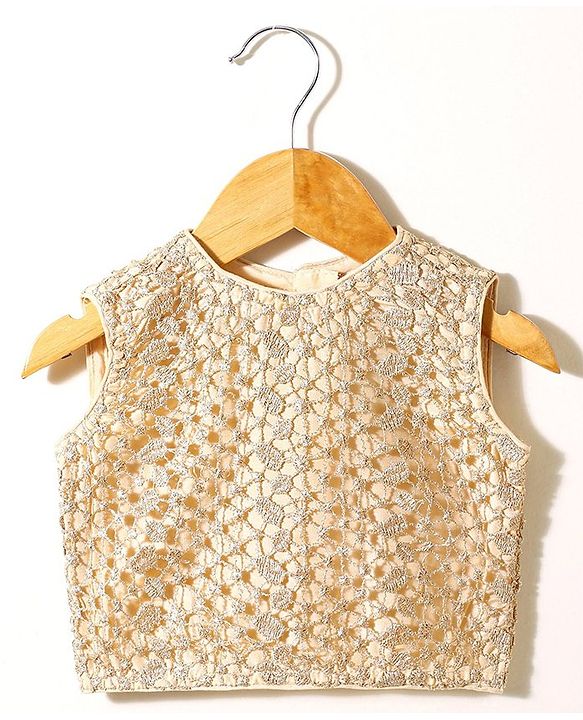 Babyhug Sleeveless Choli & Flared Lehenga Set With Dupatta - Red