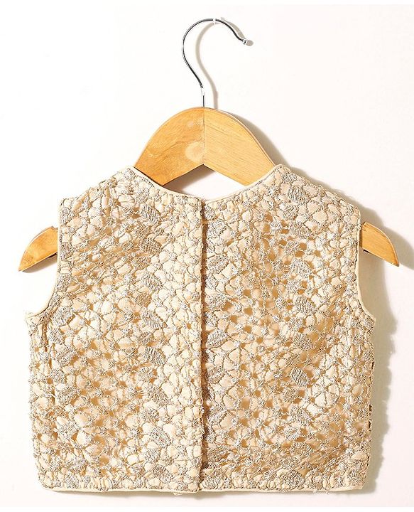 Babyhug Sleeveless Choli & Flared Lehenga Set With Dupatta - Red