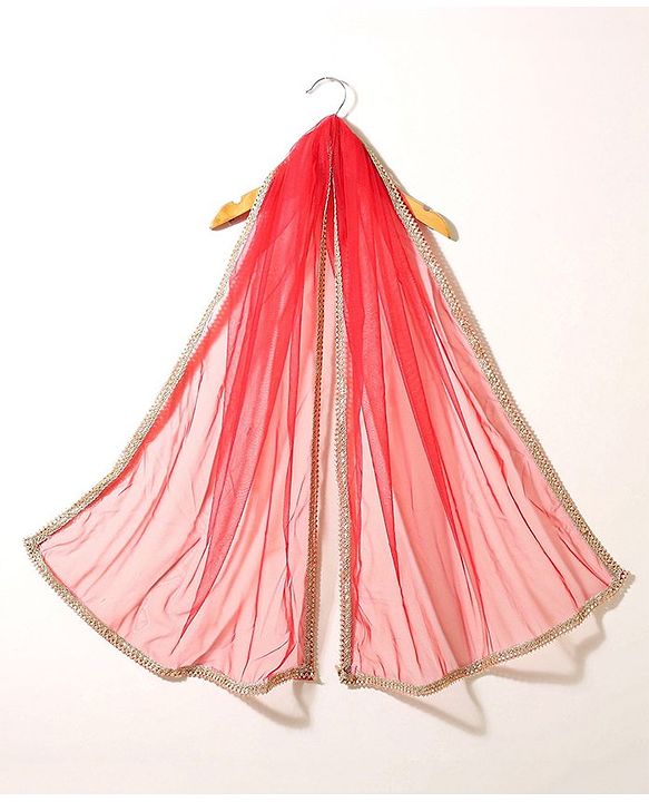 Babyhug Sleeveless Choli & Flared Lehenga Set With Dupatta - Red