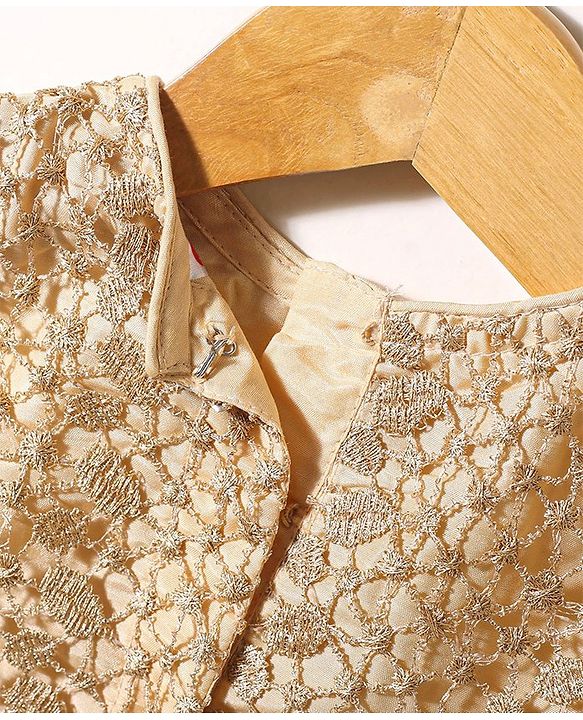 Babyhug Sleeveless Choli & Flared Lehenga Set With Dupatta - Red