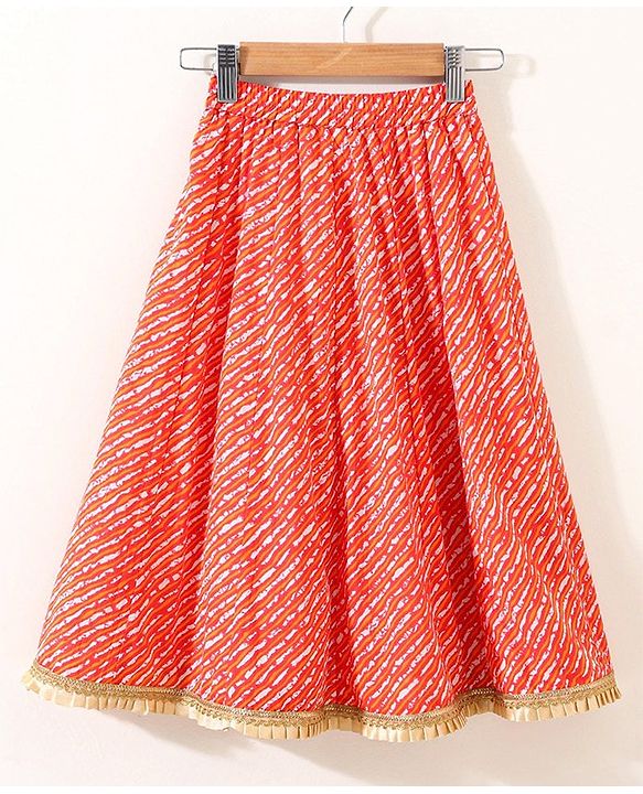Babyhug Sleeveless Sequined Choli & Flared Lehenga Set With Dupatta - Red