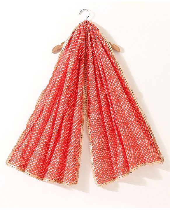Babyhug Sleeveless Sequined Choli & Flared Lehenga Set With Dupatta - Red