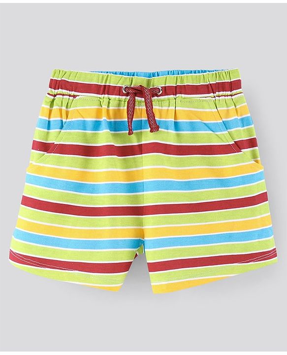 Pine Kids Biowashed Shorts Striped & Solid Pack Of 2 - Multicolor