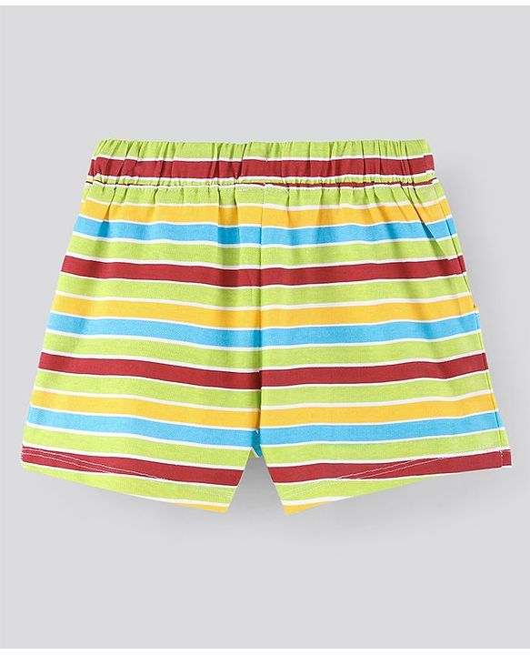 Pine Kids Biowashed Shorts Striped & Solid Pack Of 2 - Multicolor