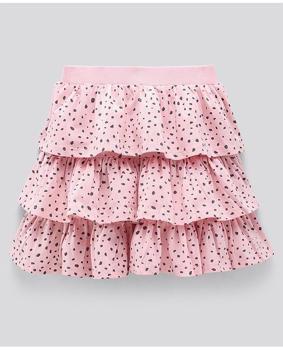 Pine Kids Cotton Above Knee Length Skirt Printed - Blossom Pink