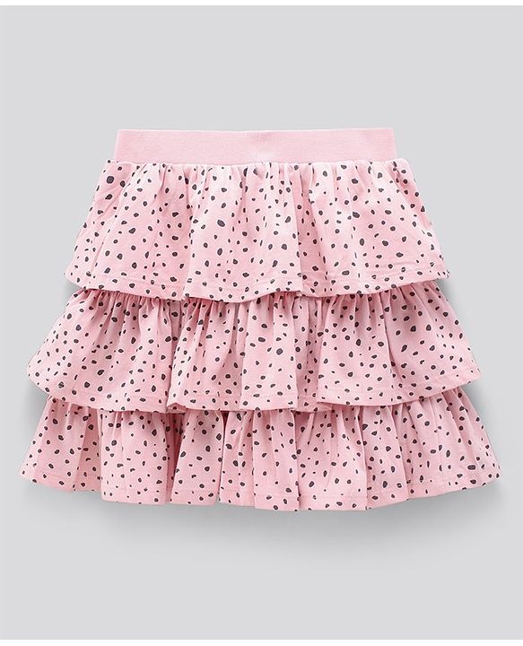 Pine Kids Cotton Above Knee Length Skirt Printed - Blossom Pink