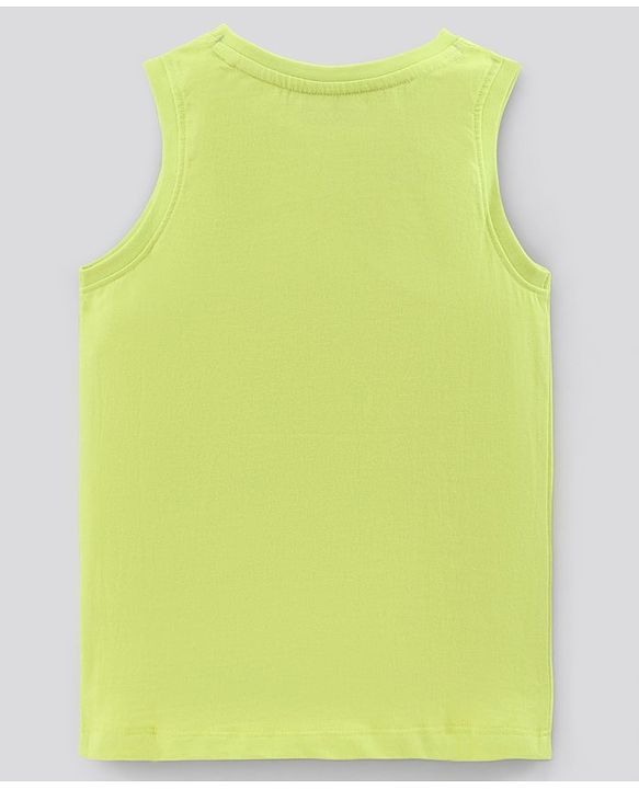 Pine Kids Sleeveless Biowashed T-Shirt Text Print - Green