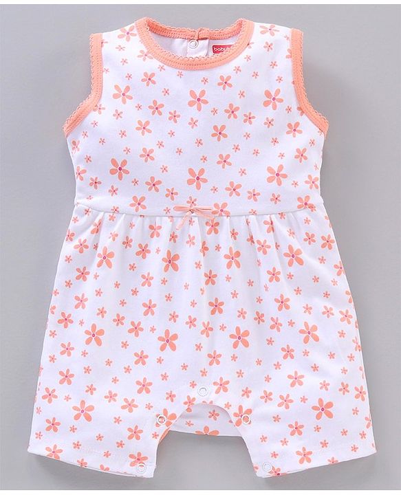 Babyhug 100% Cotton Sleeveless Rompers Floral Print Pack Of 2 - Multicolor