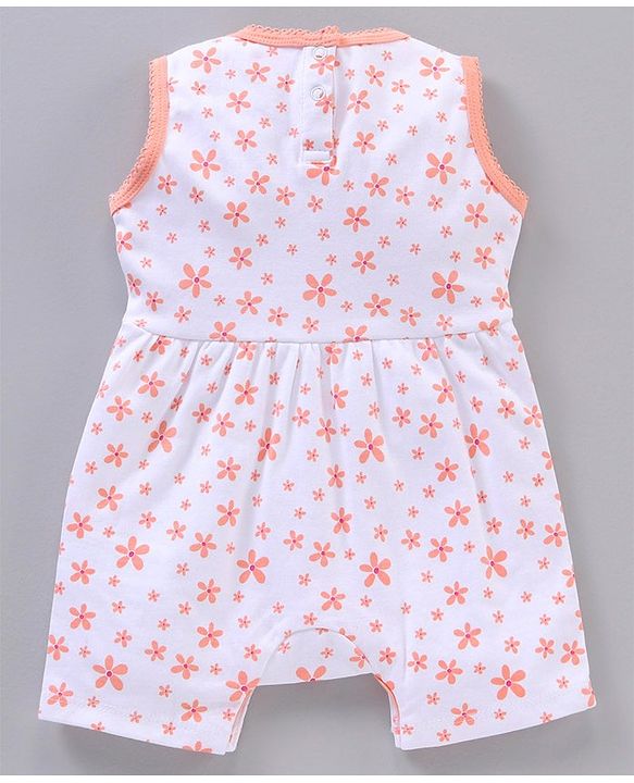 Babyhug 100% Cotton Sleeveless Rompers Floral Print Pack Of 2 - Multicolor
