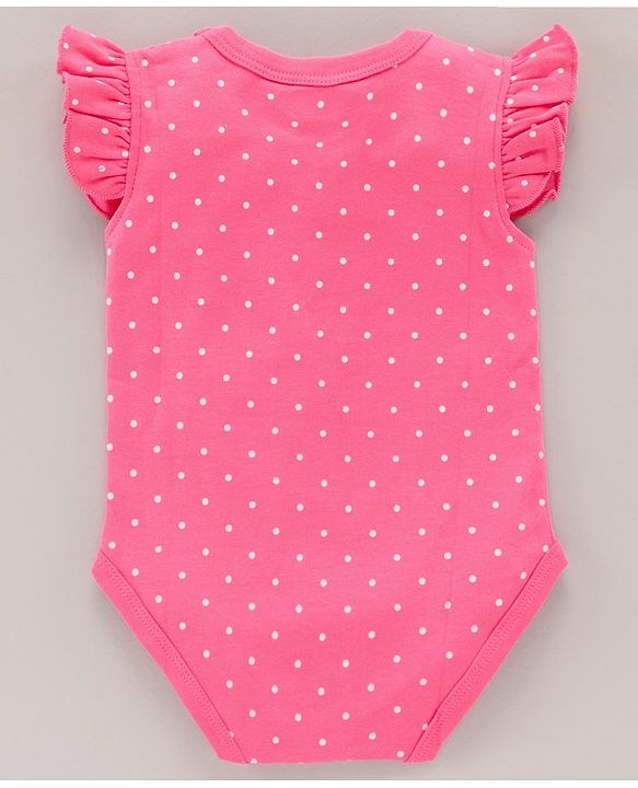 Babyhug 100% Cotton Short Cap Frill Sleeves Onesies Pack of 3 - Multicolor