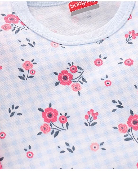 Babyhug 100% Cotton Short Cap Frill Sleeves Onesies Pack of 3 - Multicolor