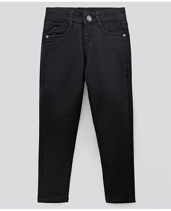 Pine Kids Full Length Solid Jeans - Black