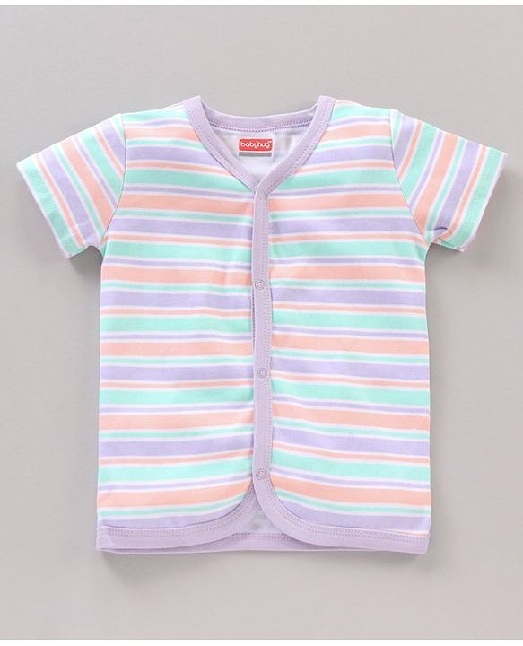 Babyhug 100%Cotton Half Sleeves Vests Pack of 3 - Multicolour