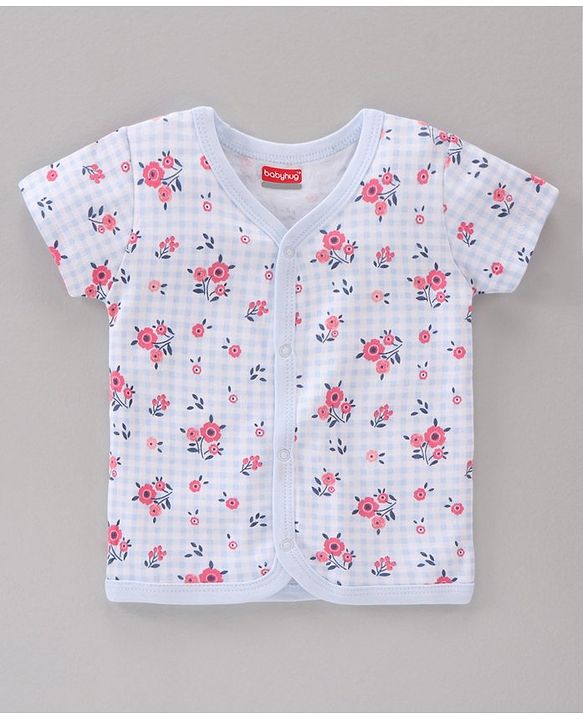 Babyhug 100% Cotton Half Sleeves Vests Pack of 3 - Multicolor