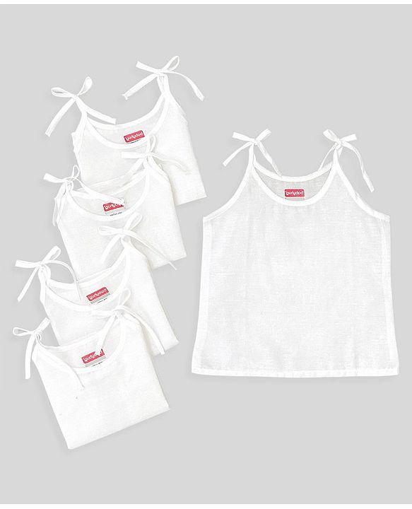 Babyhug 100% Cotton Sleeveless Jhabla Solid Pack of 5 - White