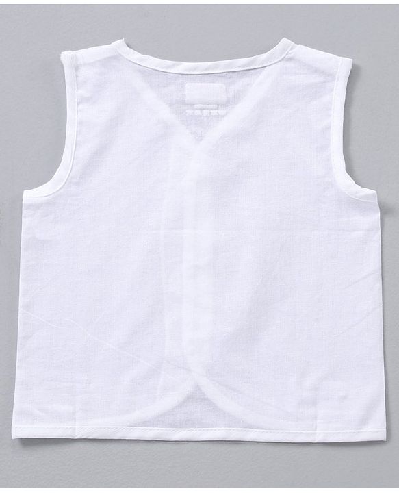 Babyhug Sleeveless 100% Cotton Jhablas Pack Of 5 - White