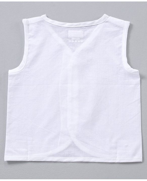 Babyhug Sleeveless 100% Cotton Jhablas Pack Of 5 - White