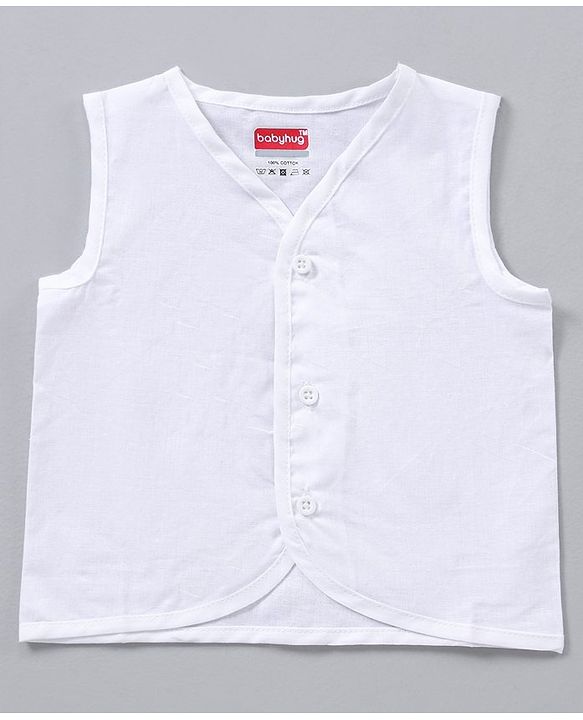 Babyhug Sleeveless 100% Cotton Jhablas Pack Of 5 - White