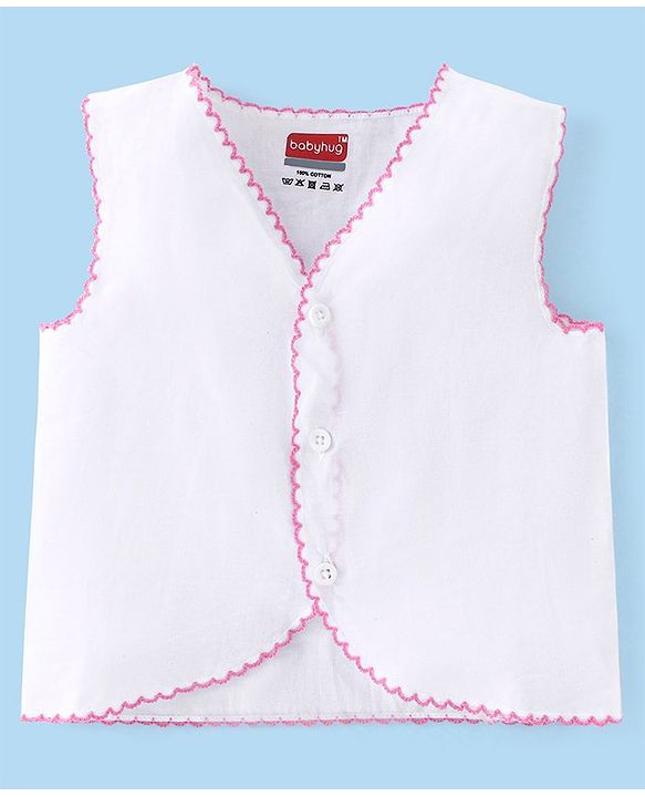 Babyhug Sleeveless 100% Cotton Jhablas Pack Of 5 - White