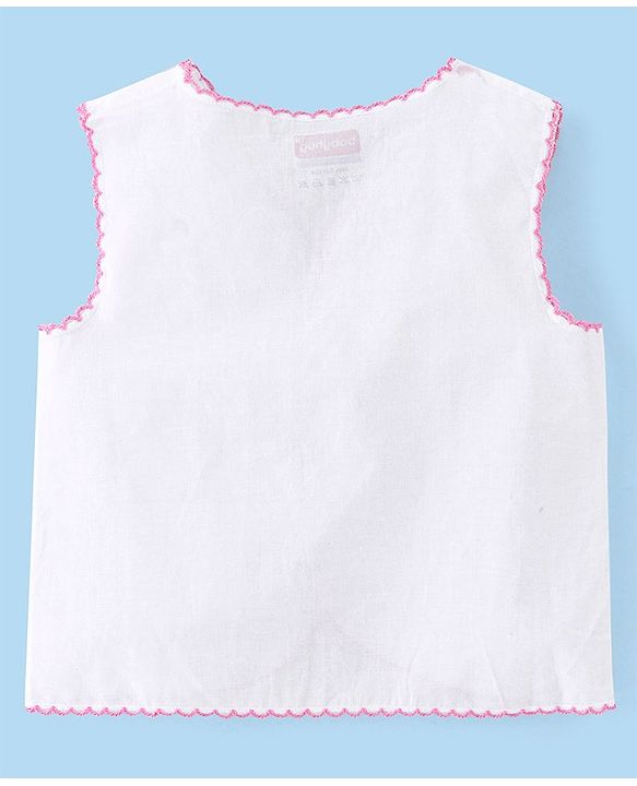 Babyhug Sleeveless 100% Cotton Jhablas Pack Of 5 - White