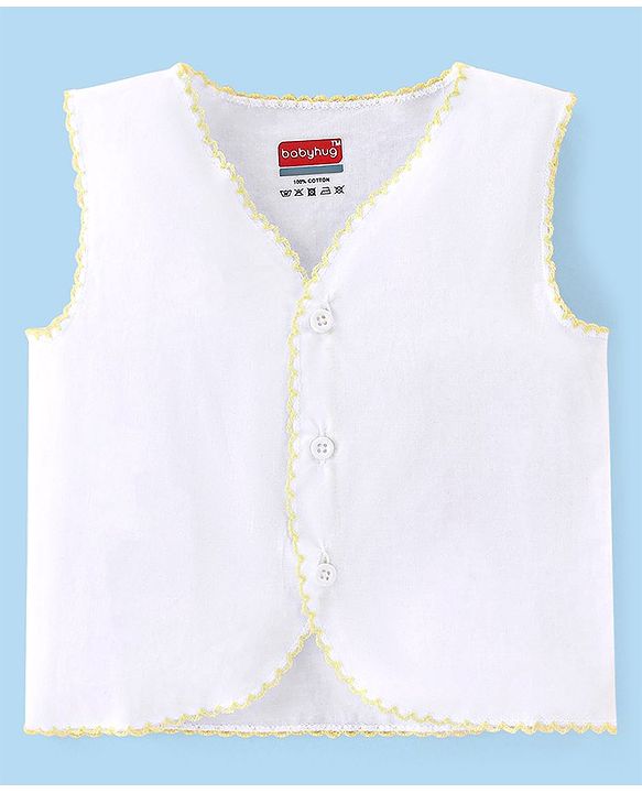 Babyhug Sleeveless 100% Cotton Jhablas Pack Of 5 - White