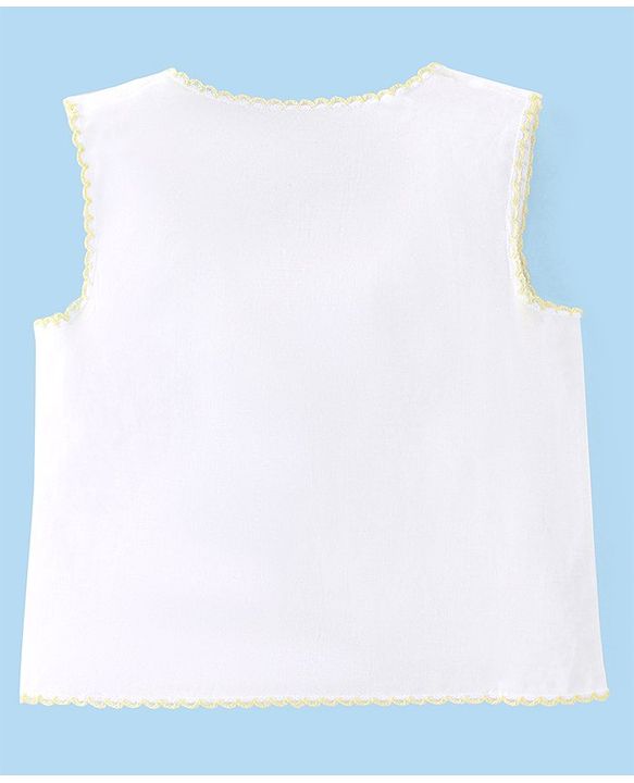 Babyhug Sleeveless 100% Cotton Jhablas Pack Of 5 - White
