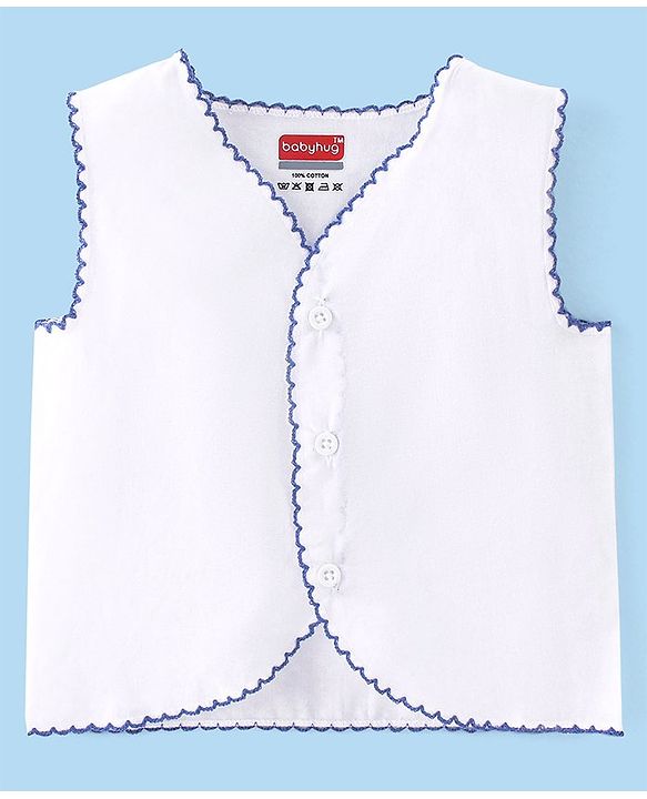 Babyhug Sleeveless 100% Cotton Jhablas Pack Of 5 - White