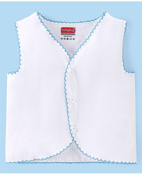 Babyhug Sleeveless 100% Cotton Jhablas Pack Of 5 - White