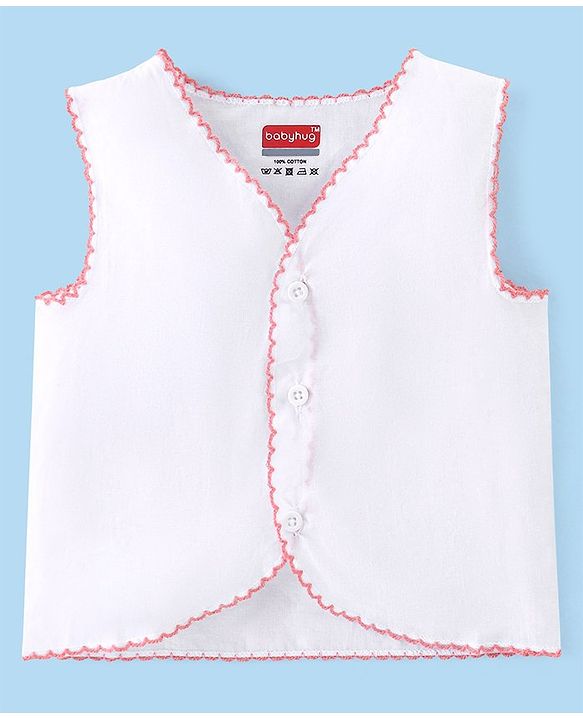 Babyhug Sleeveless 100% Cotton Jhablas Pack Of 5 - White