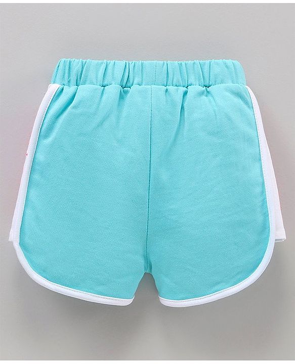 Babyhug Knit Shorts Placement Print- Blue