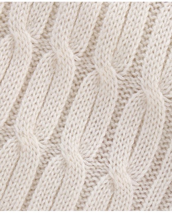 Babyhug Full Sleeves Cable Knit Sweater - White