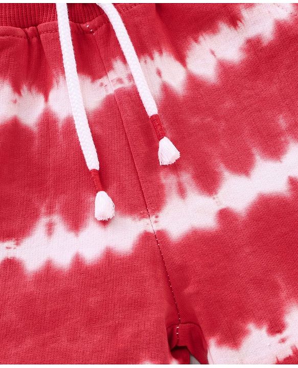 Babyhug Cotton Shorts Tie & Dye Print- Red