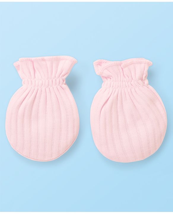 Babyhug 100% Cotton Cap Mitten & Booties Set Solid & Embroidered Blue - Diameter 14 cm