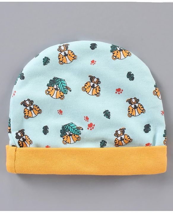 Babyhug 100% Cotton Cap Mitten & Booties Set - Diameter 12 cm