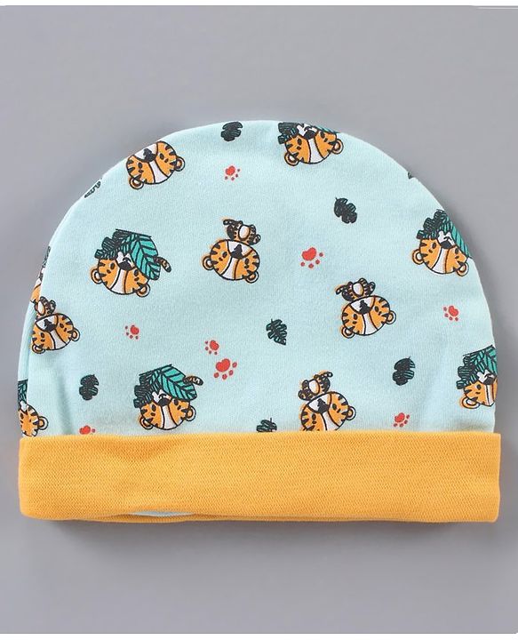 Babyhug 100% Cotton Cap Mitten & Booties Set - Diameter 12 cm