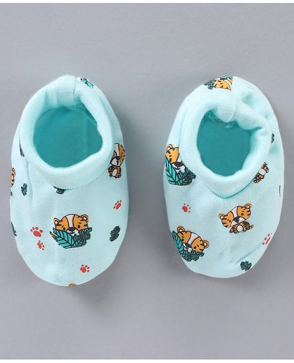 Babyhug 100% Cotton Cap Mitten & Booties Set - Diameter 12 cm