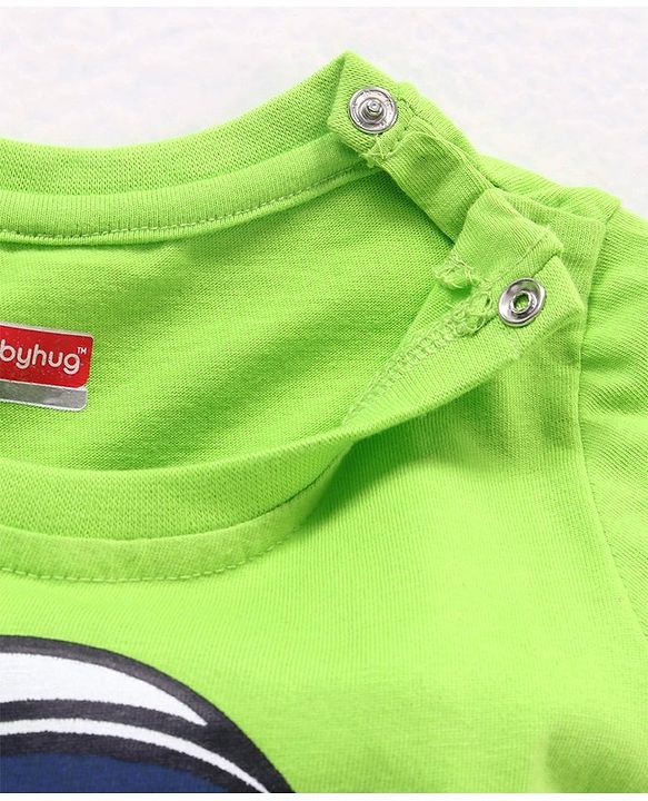 Babyhug Half Sleeves T-Shirt Astronaut Print - Green